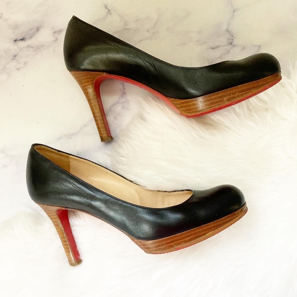 Christian Louboutin Simple Pump with wood platform and wood heel - Picture 4 of 10
